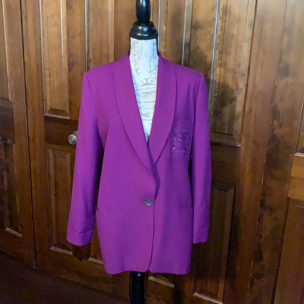 Shawl collar oversized wool blazer